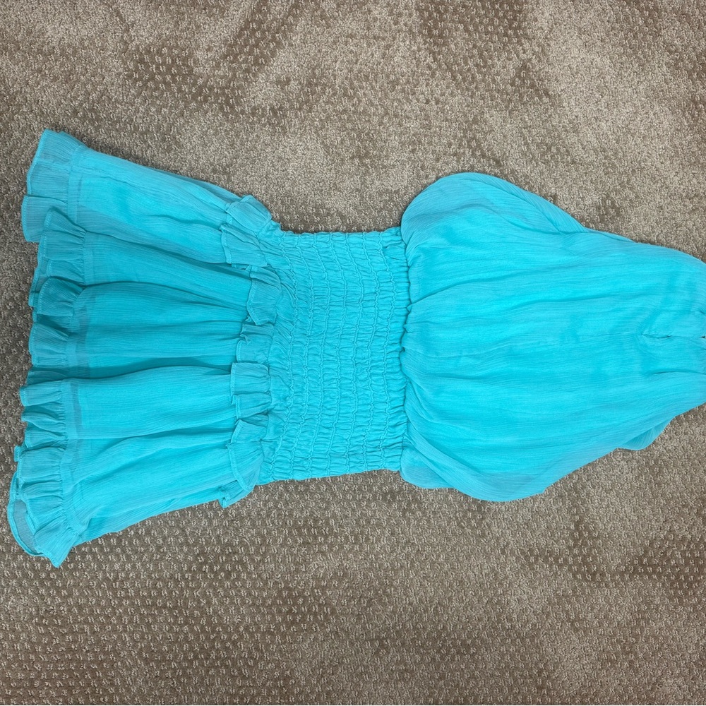 Turquoise Ruffled Dress